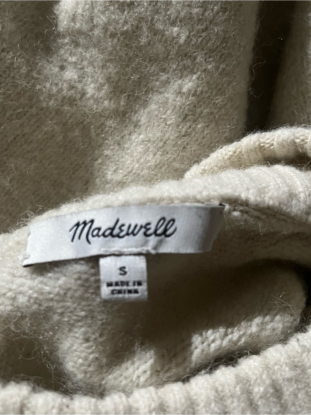 Madewell Dillon Mock Neck Cream Pullover Sweater Wool Alpaca Knit Size Small - Picture 6 of 7